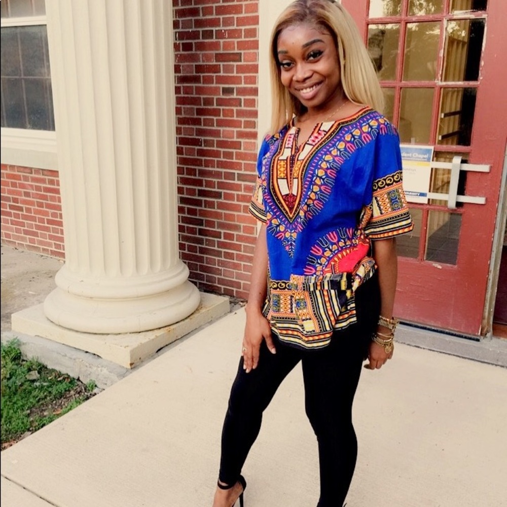 Dark Blue authentic Ghanaian Dashiki